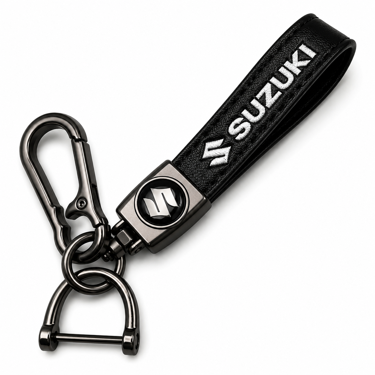 Suzuki Leather Keychain Premium Car Key Holder Luxury Metal Key Ring Automotive Accessories Gift for Suzuki Owners Men Women