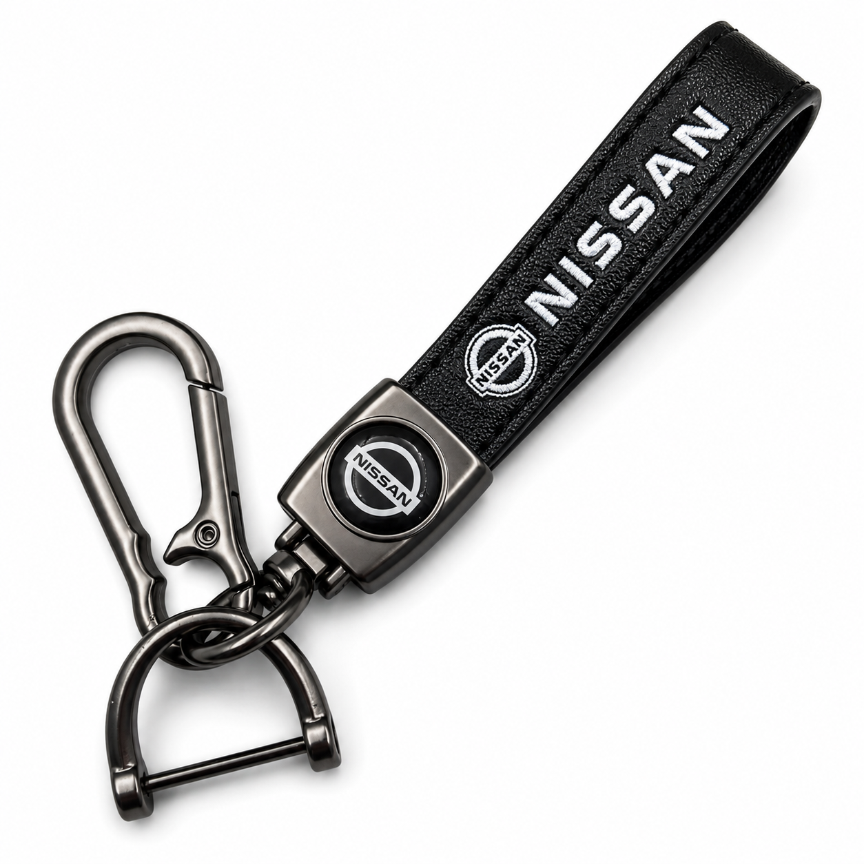 Nissan Leather Keychain Premium Car Key Holder Luxury Metal Key Ring Automotive Accessories Gift for Nissan Owners Men Women