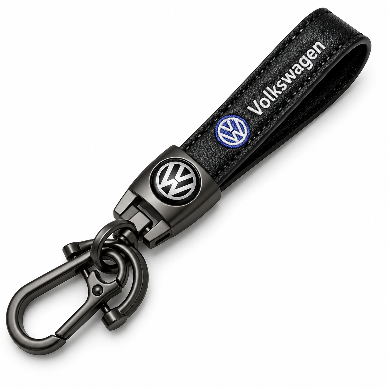 Volkswagen Leather Keychain Premium Car Key Holder Luxury Metal Key Ring VW Auto Accessories Gift for Volkswagen Owners Men Women