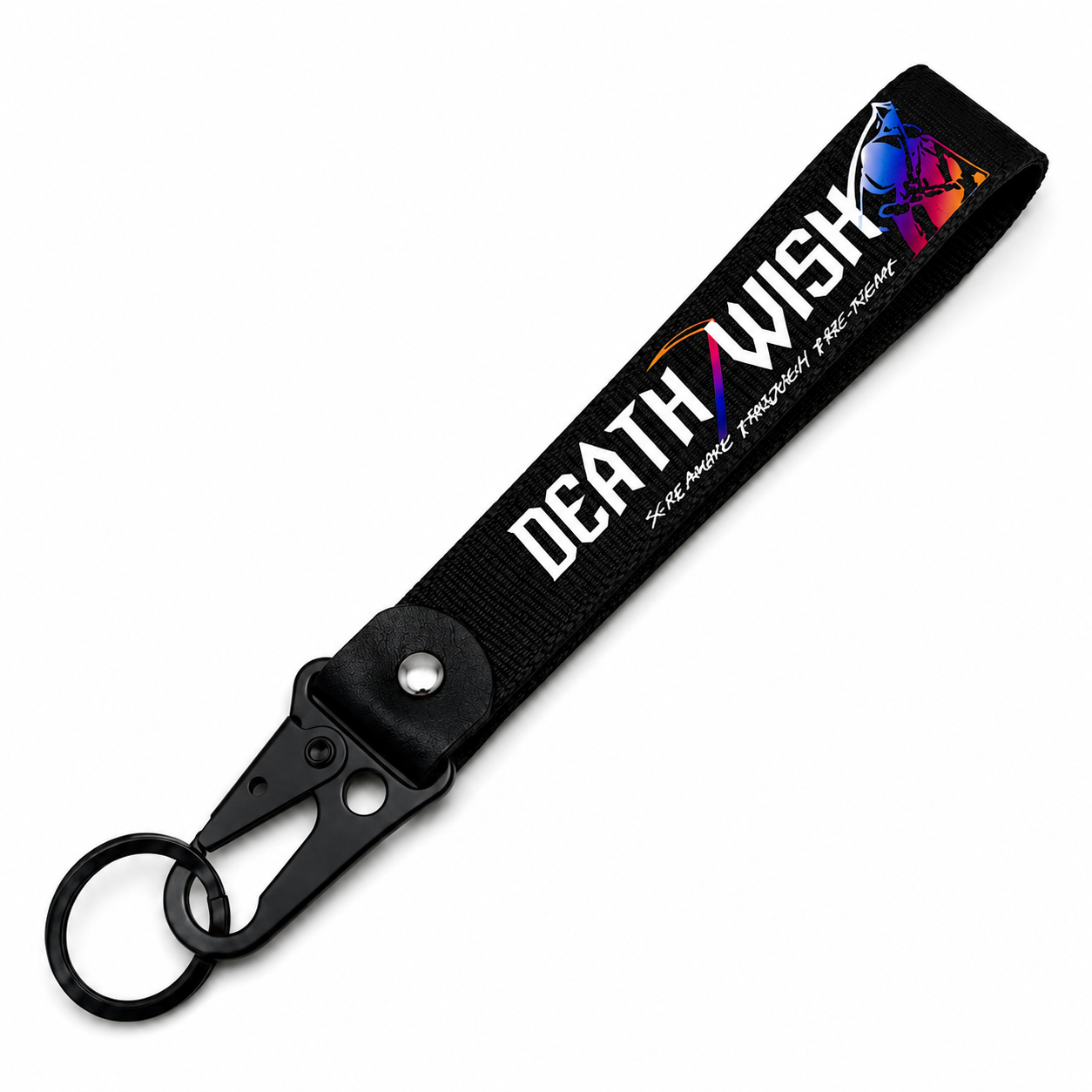 Death Wish Graphic Wristlet Keychain