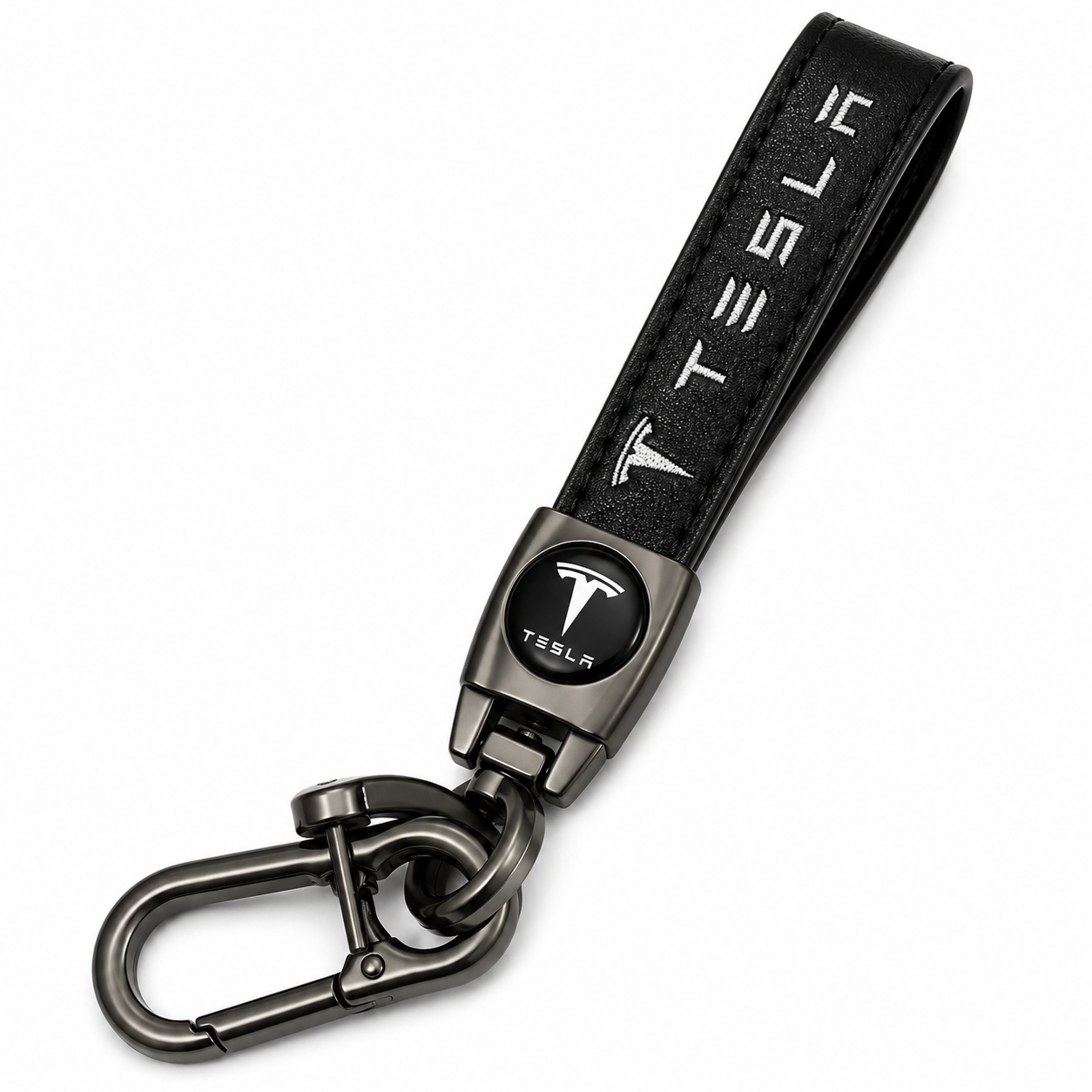 Tesla Premium Leather Keychain