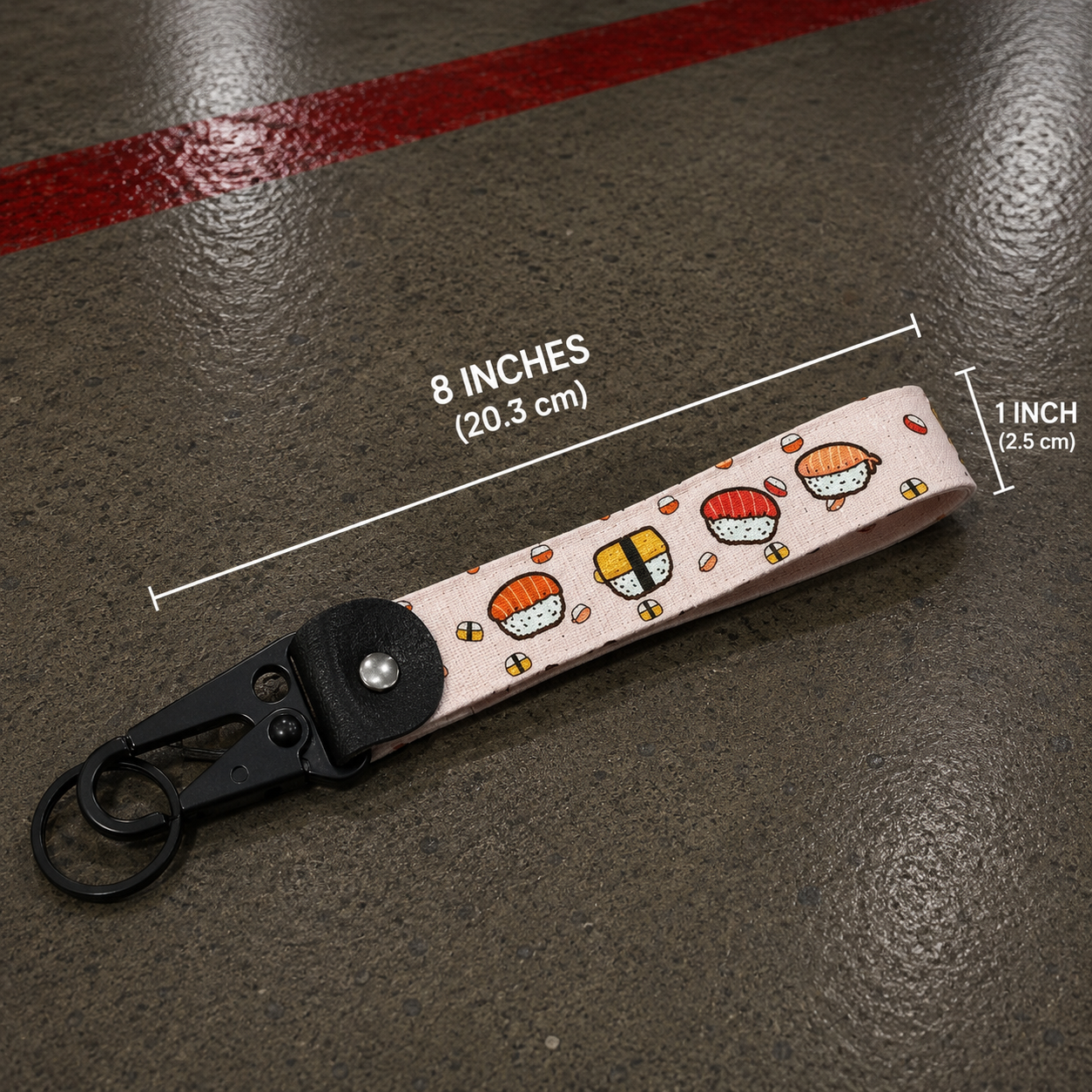 Sushi club Keychain for Summer, Anti-lost Wristband Keychain, Universal Portable Car Keychain for Men & Women, Auto Key Decoration, Keychain Lanyard, Car Accessories, Wristlet Strap Key, Car Key