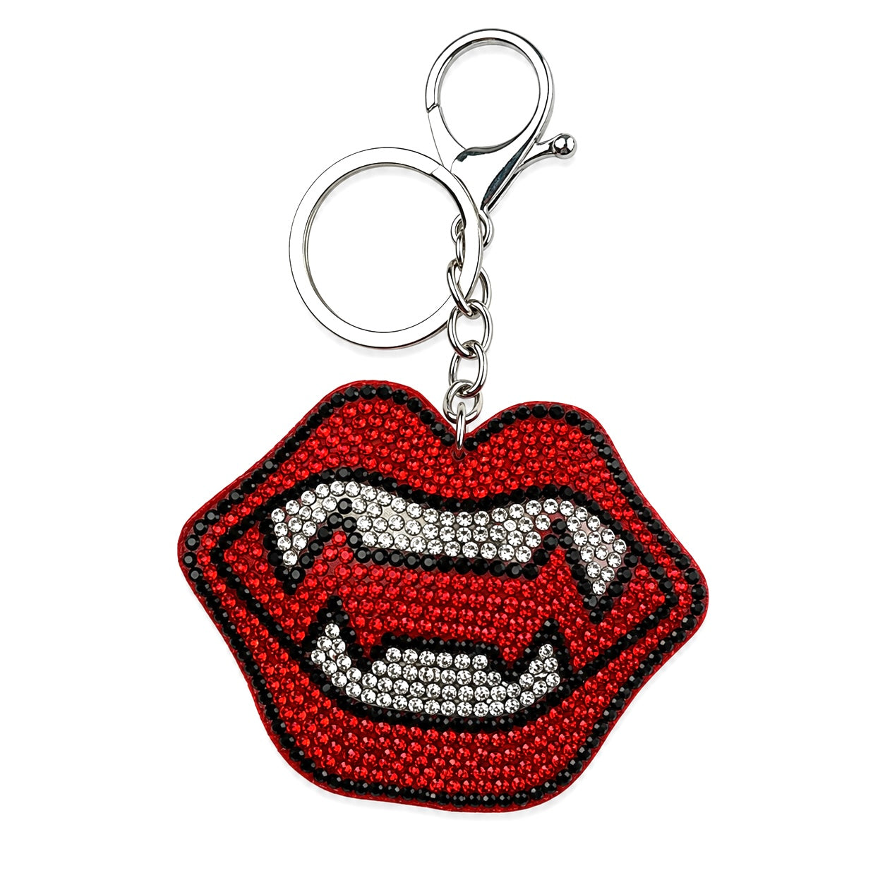 Vampire lips keychain charm