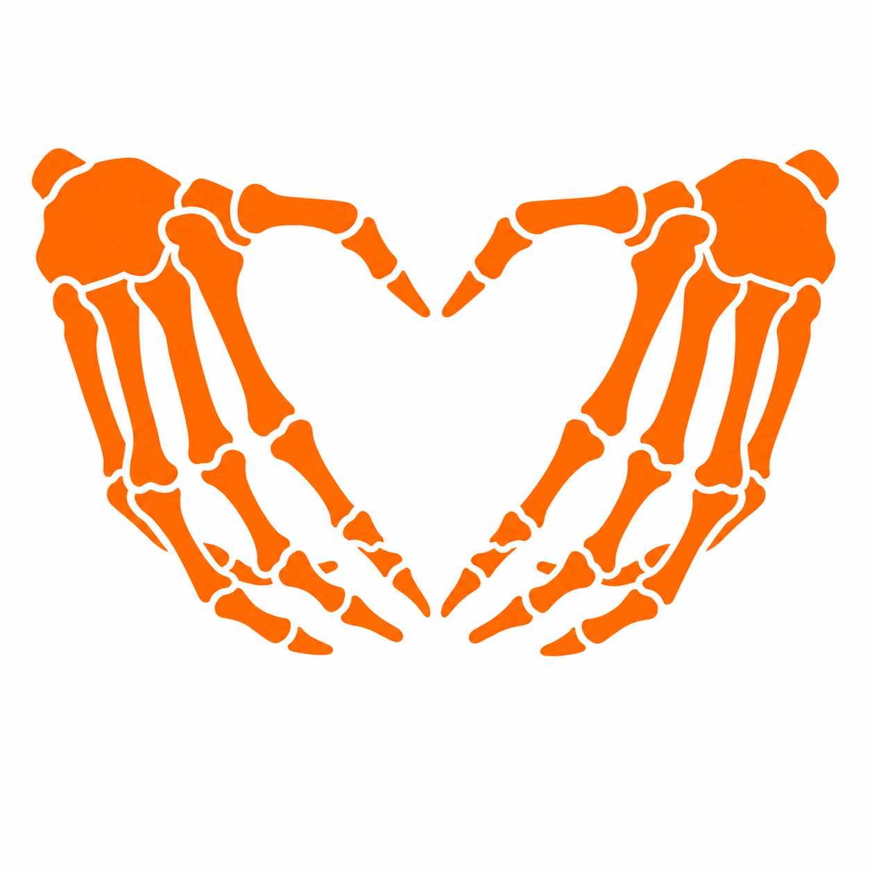 Skeleton Heart Hands Vehicle Vinyl Decal (#D08)