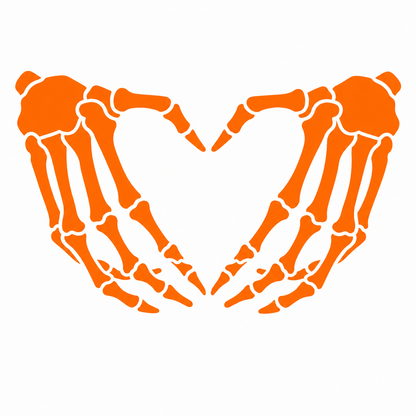 Skeleton Heart Hands Vehicle Vinyl Decal (#D08)