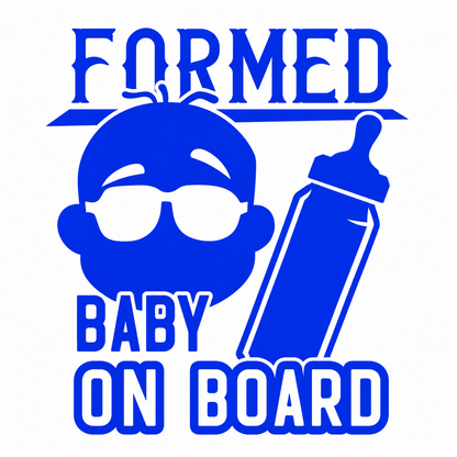 Formed Baby On Board Vehicle Vinyl Decal (#D07)
