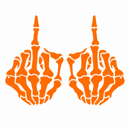 Skeleton Middle Finger Vehicle Vinyl Decal (#D11)