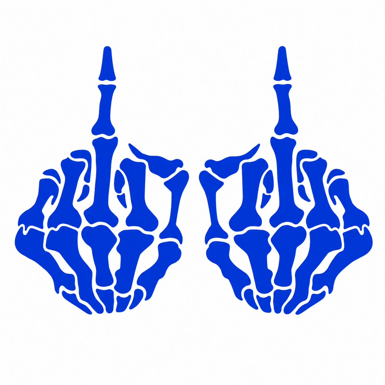 Skeleton Middle Finger Vehicle Vinyl Decal (#D11)