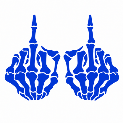 Skeleton Middle Finger Vehicle Vinyl Decal (#D11)