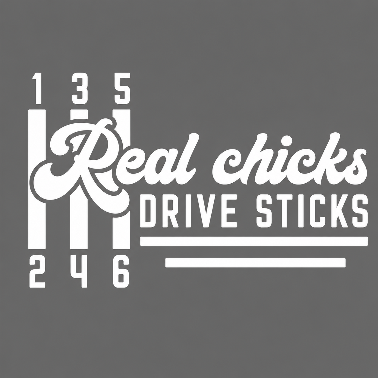 Real Chicks Drive Sticks Vehicle Vinyl Decal (#D15)
