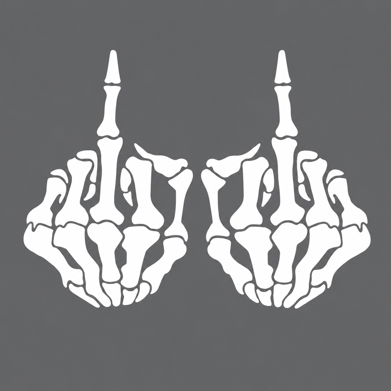 Skeleton Middle Finger Vehicle Vinyl Decal (#D11)