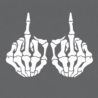 Skeleton Middle Finger Vehicle Vinyl Decal (#D11)