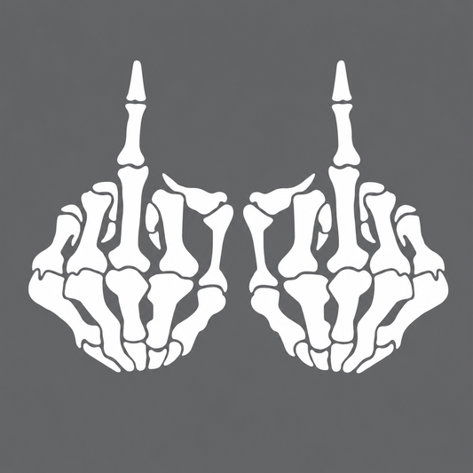 Skeleton Middle Finger Vehicle Vinyl Decal (#D11)