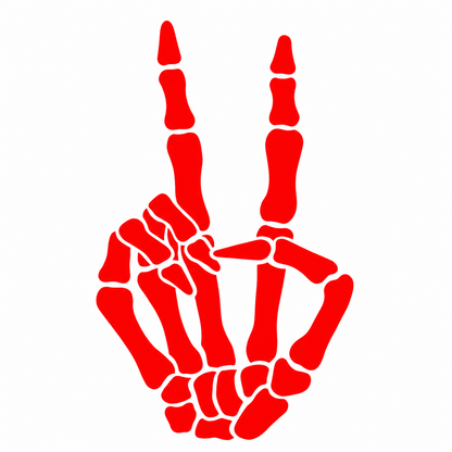 Skeleton Peace Sign Vehicle Vinyl Decal (#D10)