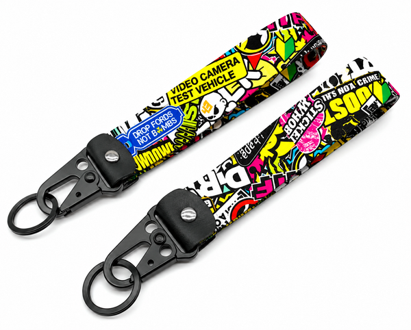 Sticker Bomb Wristlet Keychain