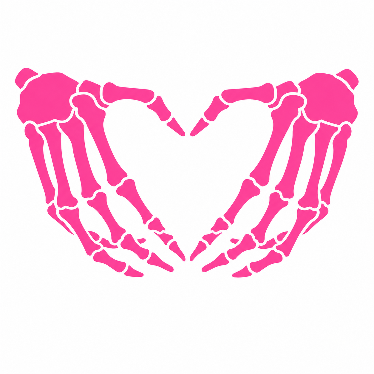 Skeleton Heart Hands Vehicle Vinyl Decal (#D08)