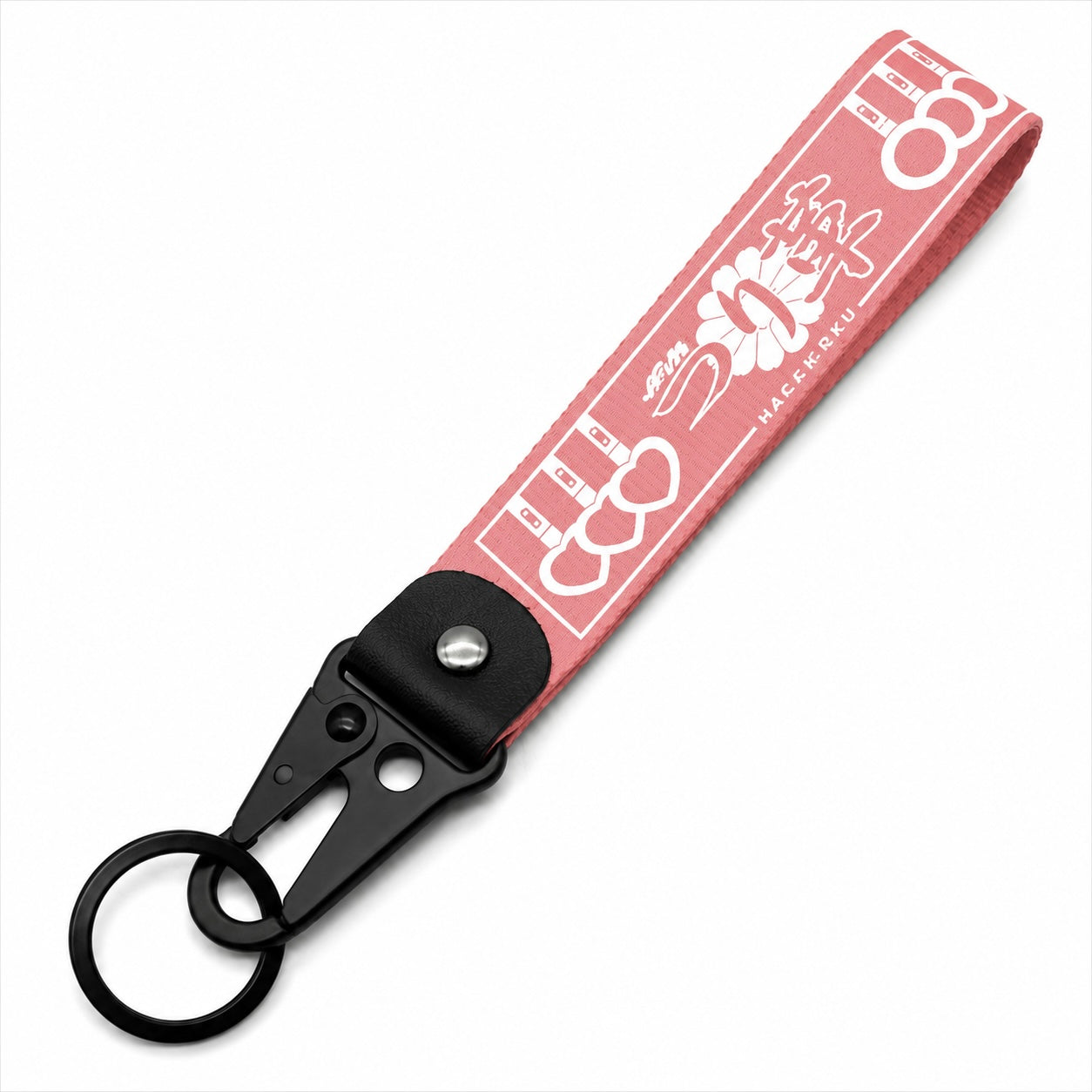 Pink Japanese Racing Wristlet Keychain