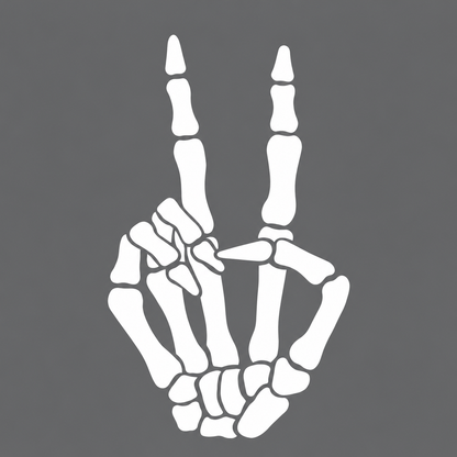 Skeleton Peace Sign Vehicle Vinyl Decal (#D10)