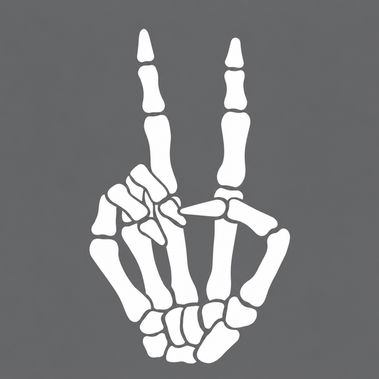 Skeleton Peace Sign Vehicle Vinyl Decal (#D10)