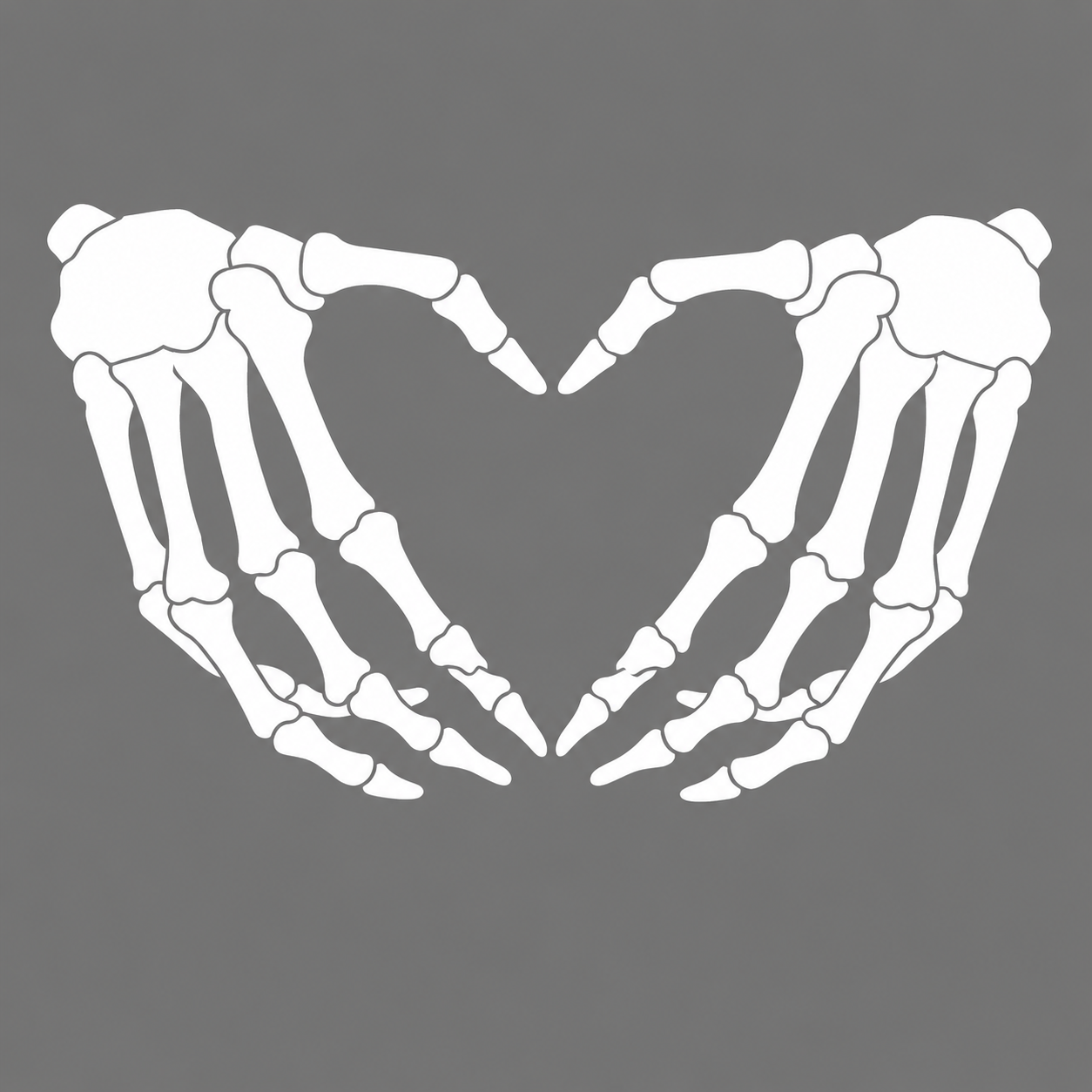 Skeleton Heart Hands Vehicle Vinyl Decal (#D08)