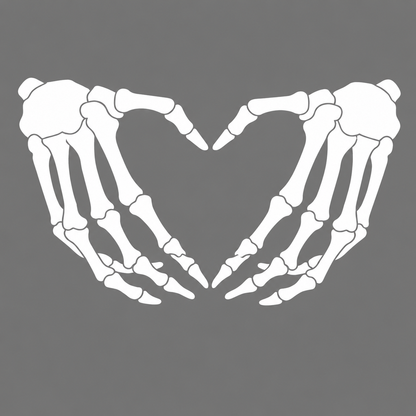 Skeleton Heart Hands Vehicle Vinyl Decal (#D08)