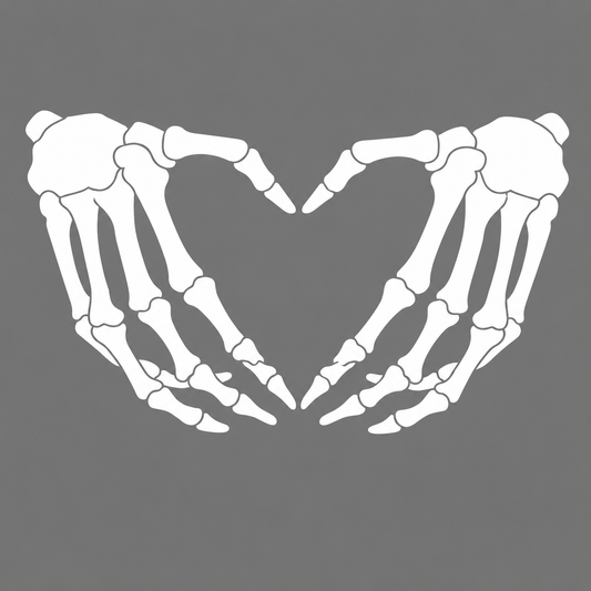 Skeleton Heart Hands Vehicle Vinyl Decal (#D08)