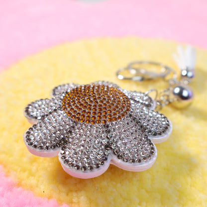 Daisy Bag Charm rhinestone Flower Keychain