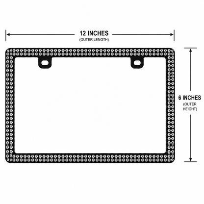 Black rhinestone vehicle cover plate