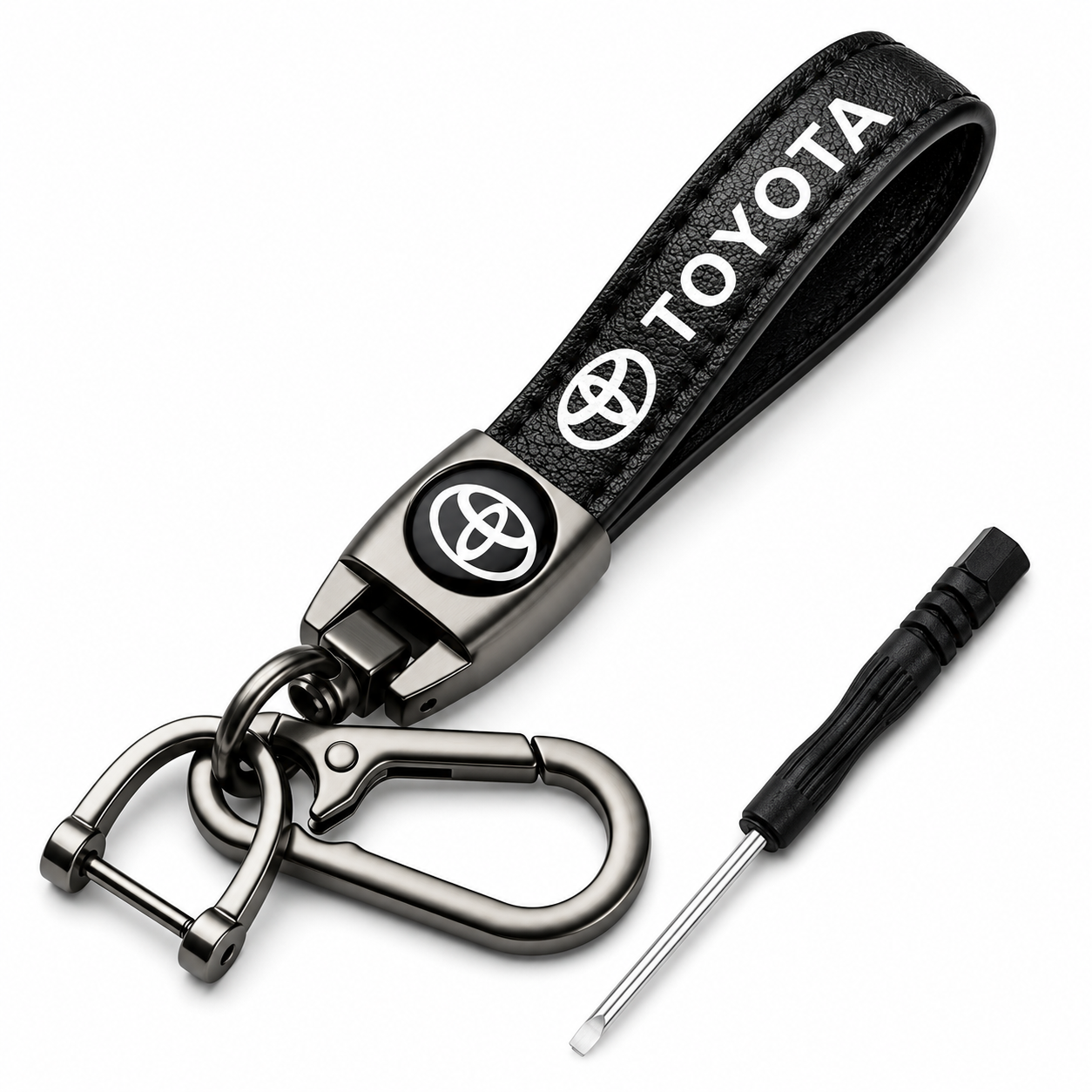 Toyota Leather Keychain Premium Car Key Holder Metal Key Ring Luxury Auto Accessories Gift for Toyota Owners Men Women