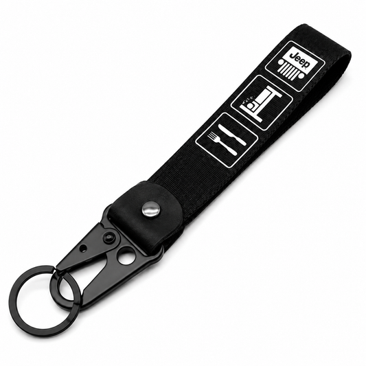 Jeep Eat Sleep Repeat Wristlet Keychain