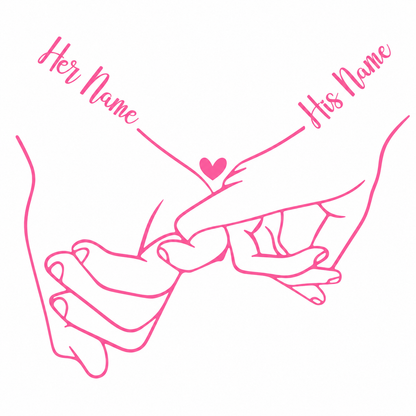 Personalized Pinky Promise Couple Vehicle Vinyl Decal (#D16)