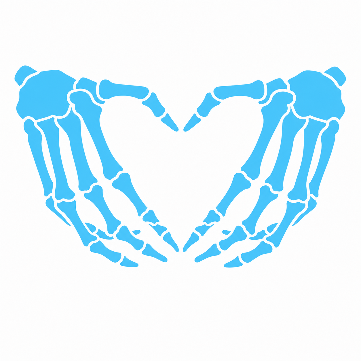Skeleton Heart Hands Vehicle Vinyl Decal (#D08)