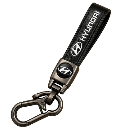 Hyundai Leather Keychain Premium Car Key Holder Luxury Metal Key Ring Automotive Accessories Gift for Hyundai Owners Men Women