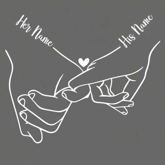 Personalized Pinky Promise Couple Vehicle Vinyl Decal (#D16)