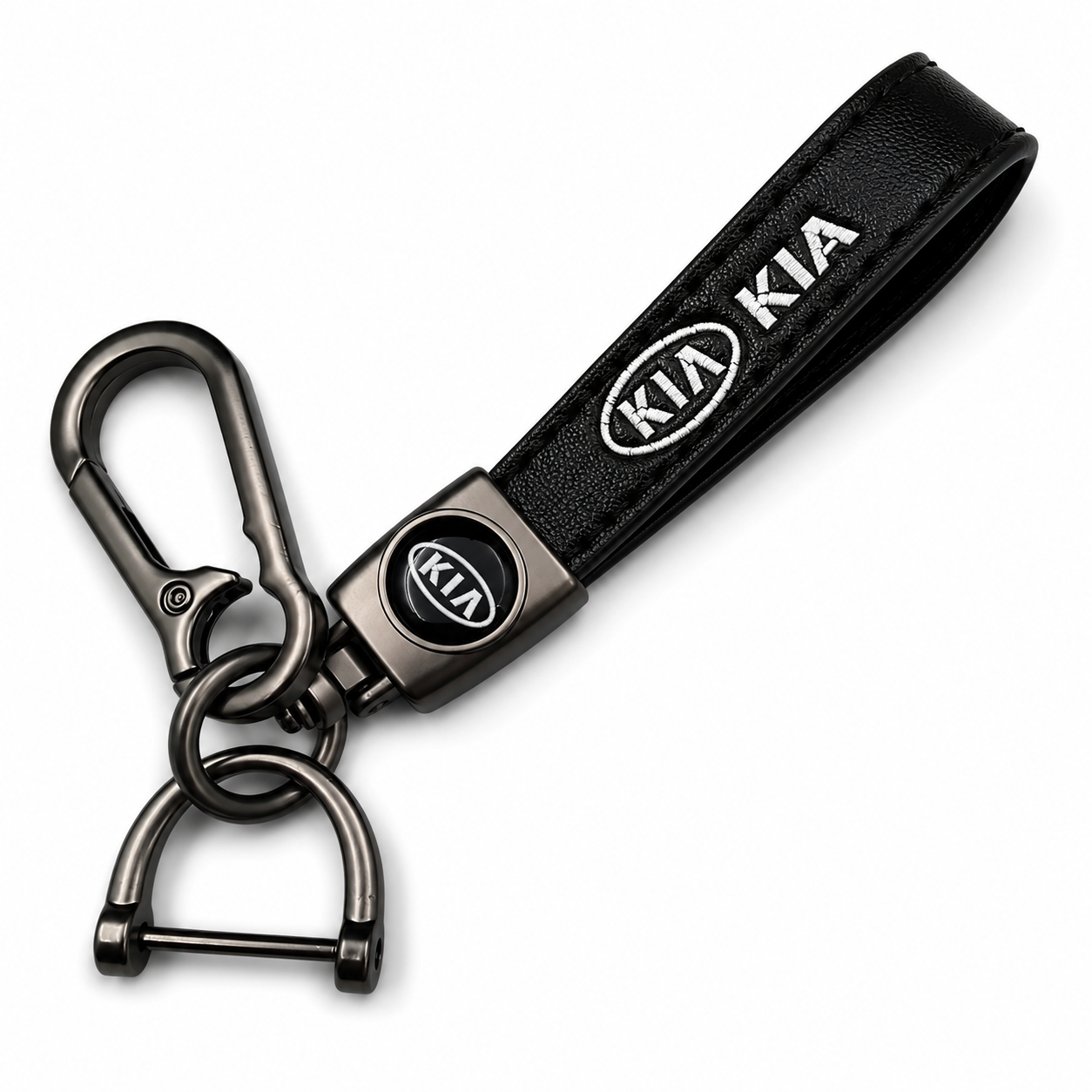 Kia Leather Keychain Premium Car Key Holder Luxury Metal Key Ring Automotive Accessories Gift for Kia Owners Men Women
