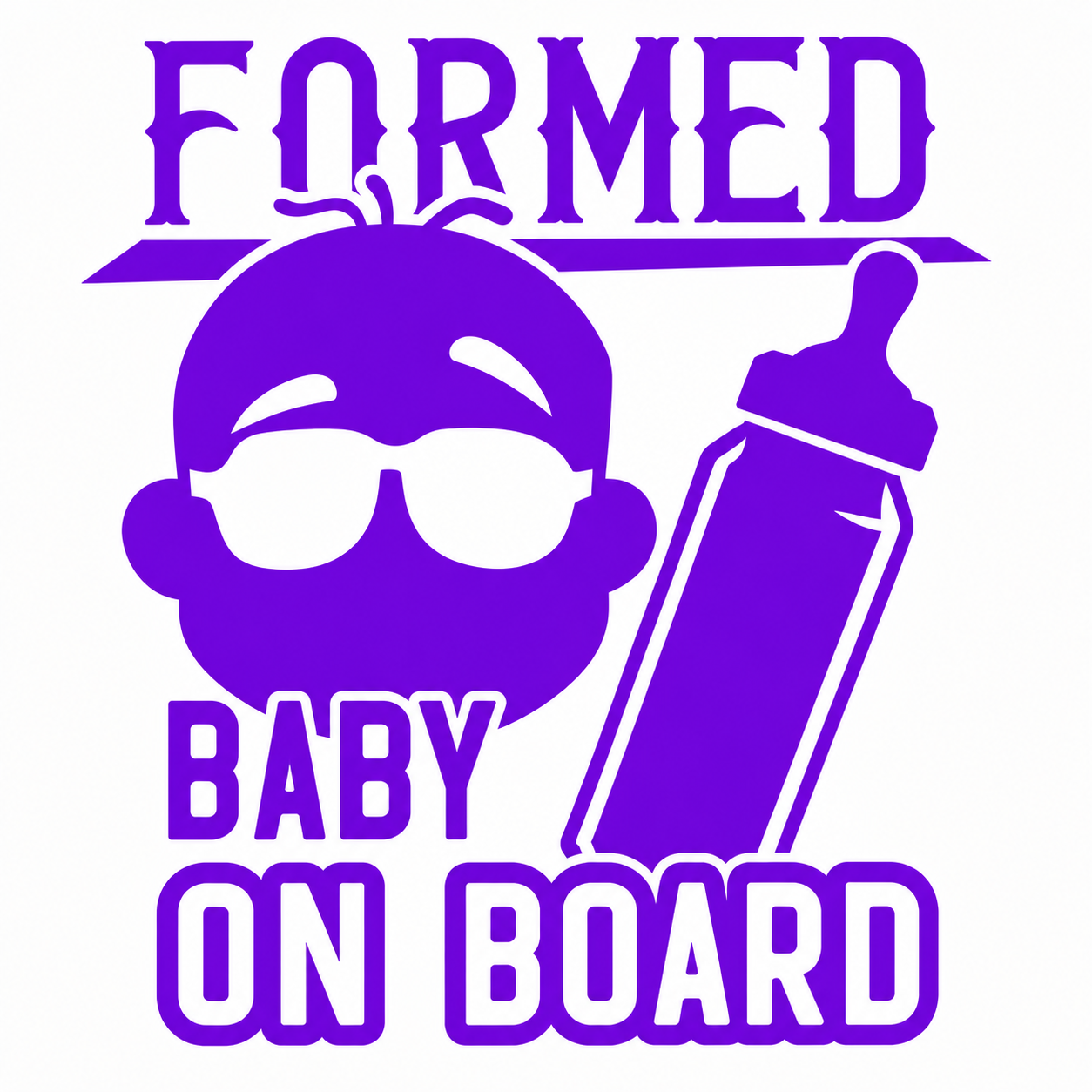 Formed Baby On Board Vehicle Vinyl Decal (#D07)
