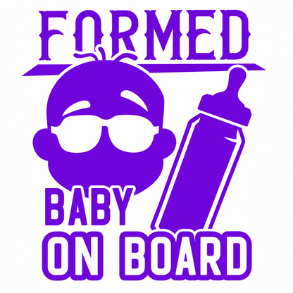 Formed Baby On Board Vehicle Vinyl Decal (#D07)