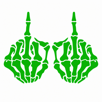 Skeleton Middle Finger Vehicle Vinyl Decal (#D11)