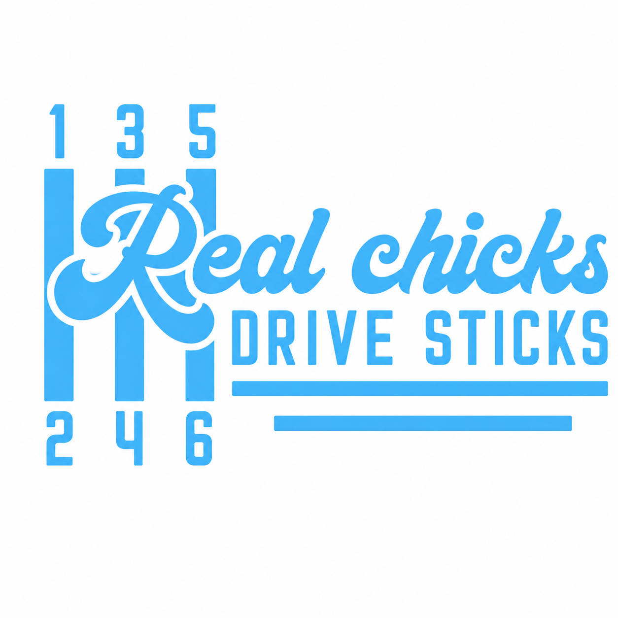 Real Chicks Drive Sticks Vehicle Vinyl Decal (#D15)