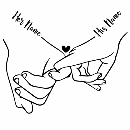 Personalized Pinky Promise Couple Vehicle Vinyl Decal (#D16)