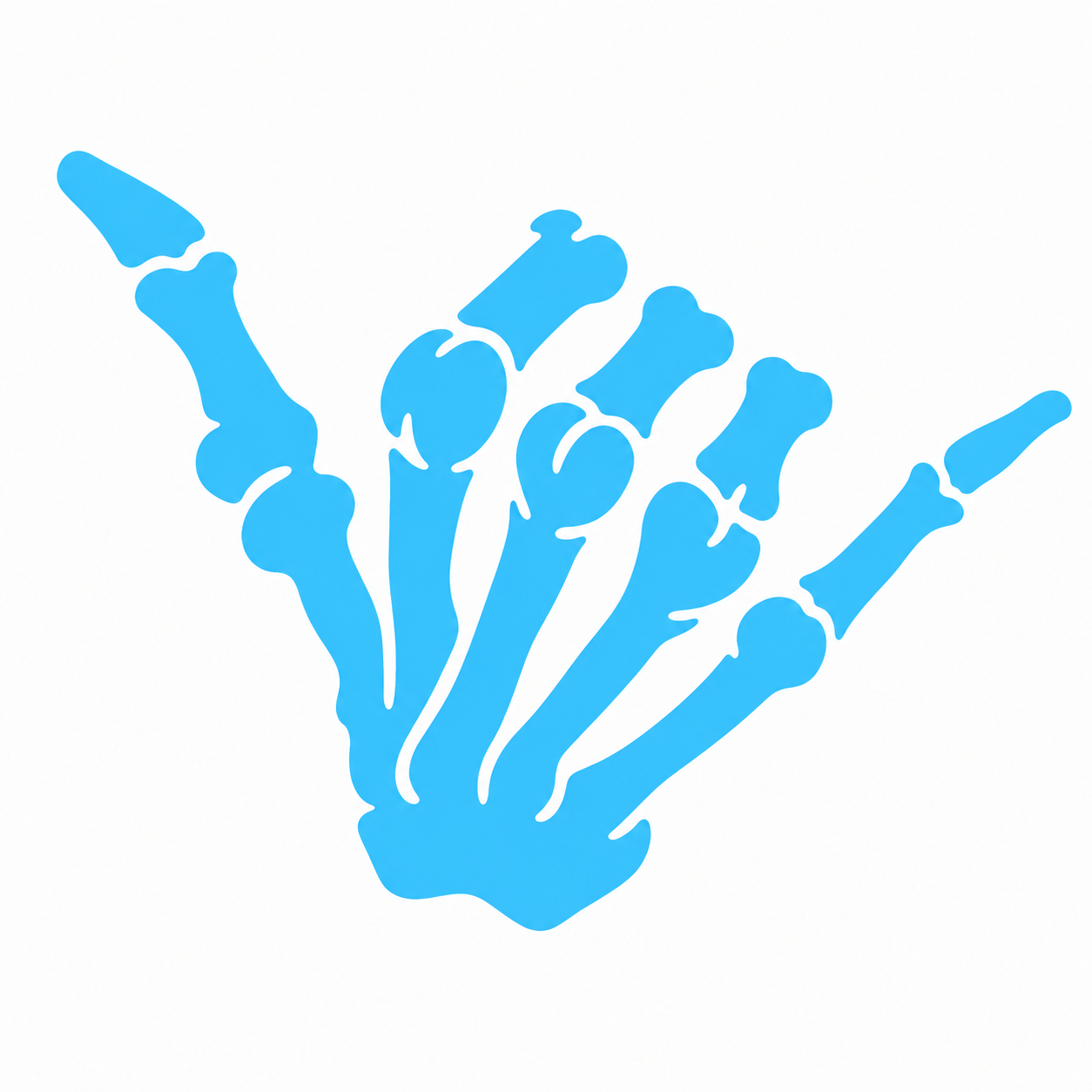 Skeleton Shaka Hand Vehicle Vinyl Decal (#D09)