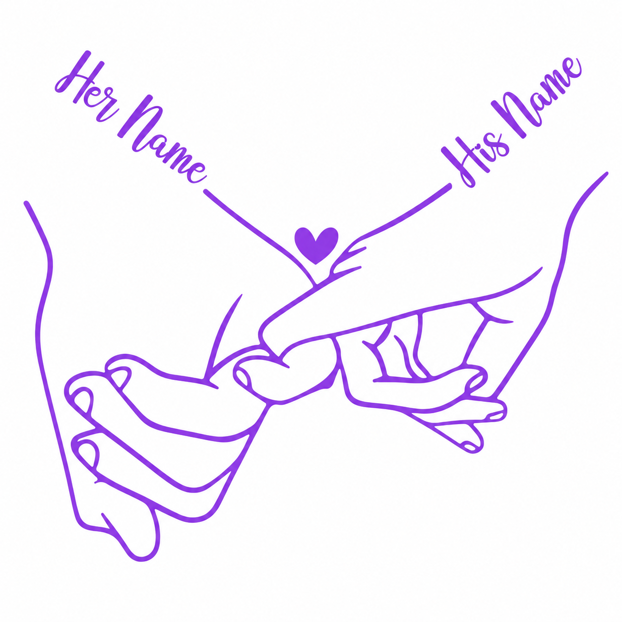 Personalized Pinky Promise Couple Vehicle Vinyl Decal (#D16)