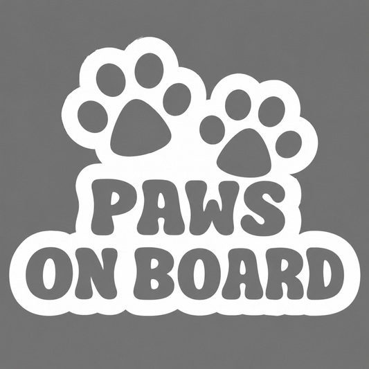 Paws on Board Vehicle Vinyl Decal (#D17)