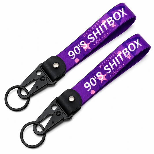 90s sh!t box automotive keychain