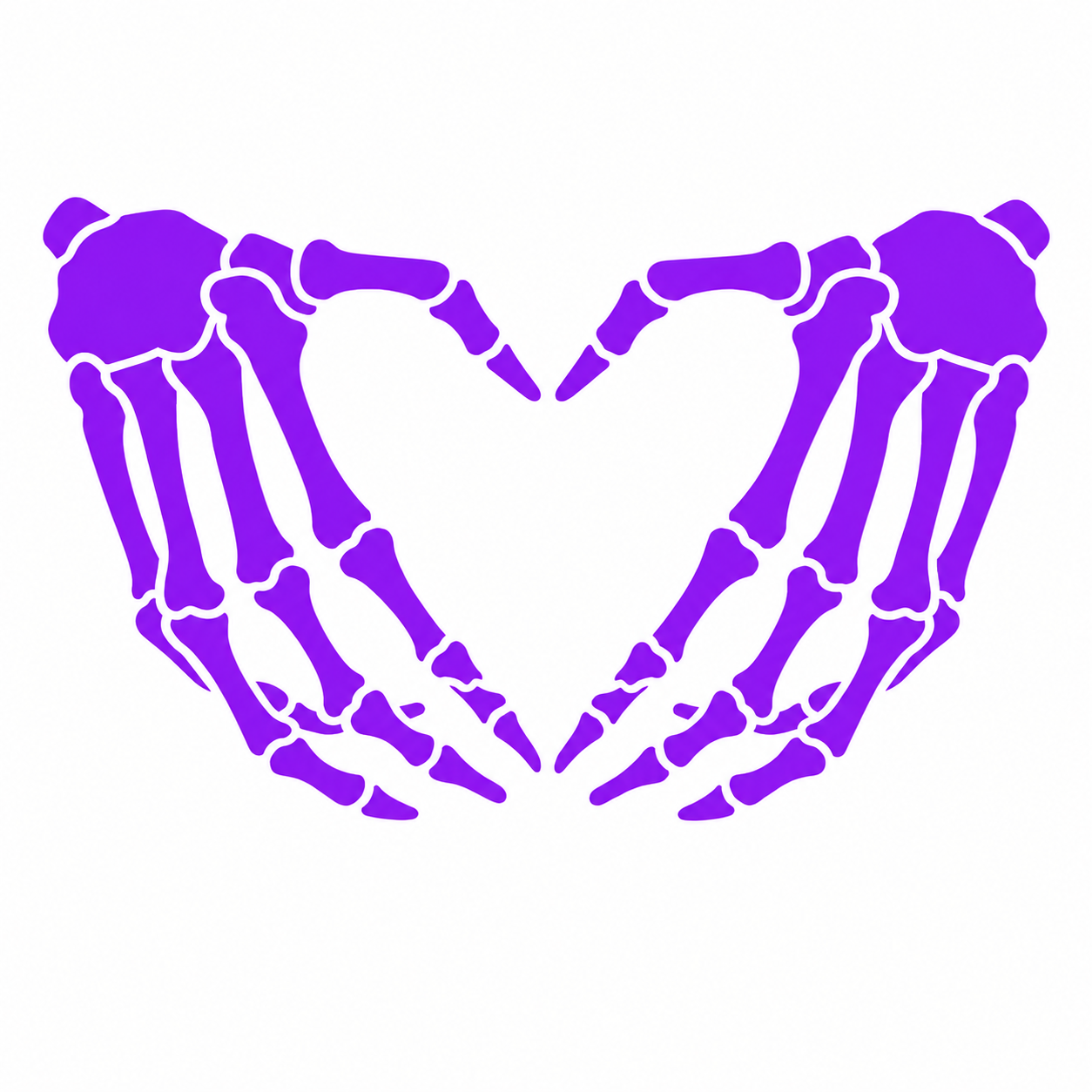 Skeleton Heart Hands Vehicle Vinyl Decal (#D08)