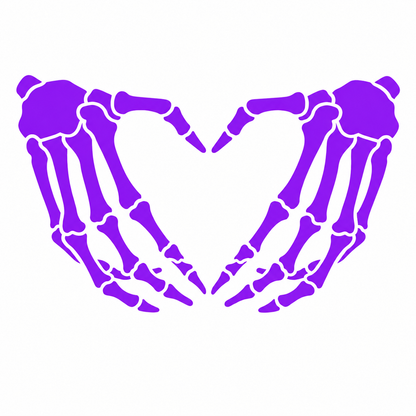 Skeleton Heart Hands Vehicle Vinyl Decal (#D08)