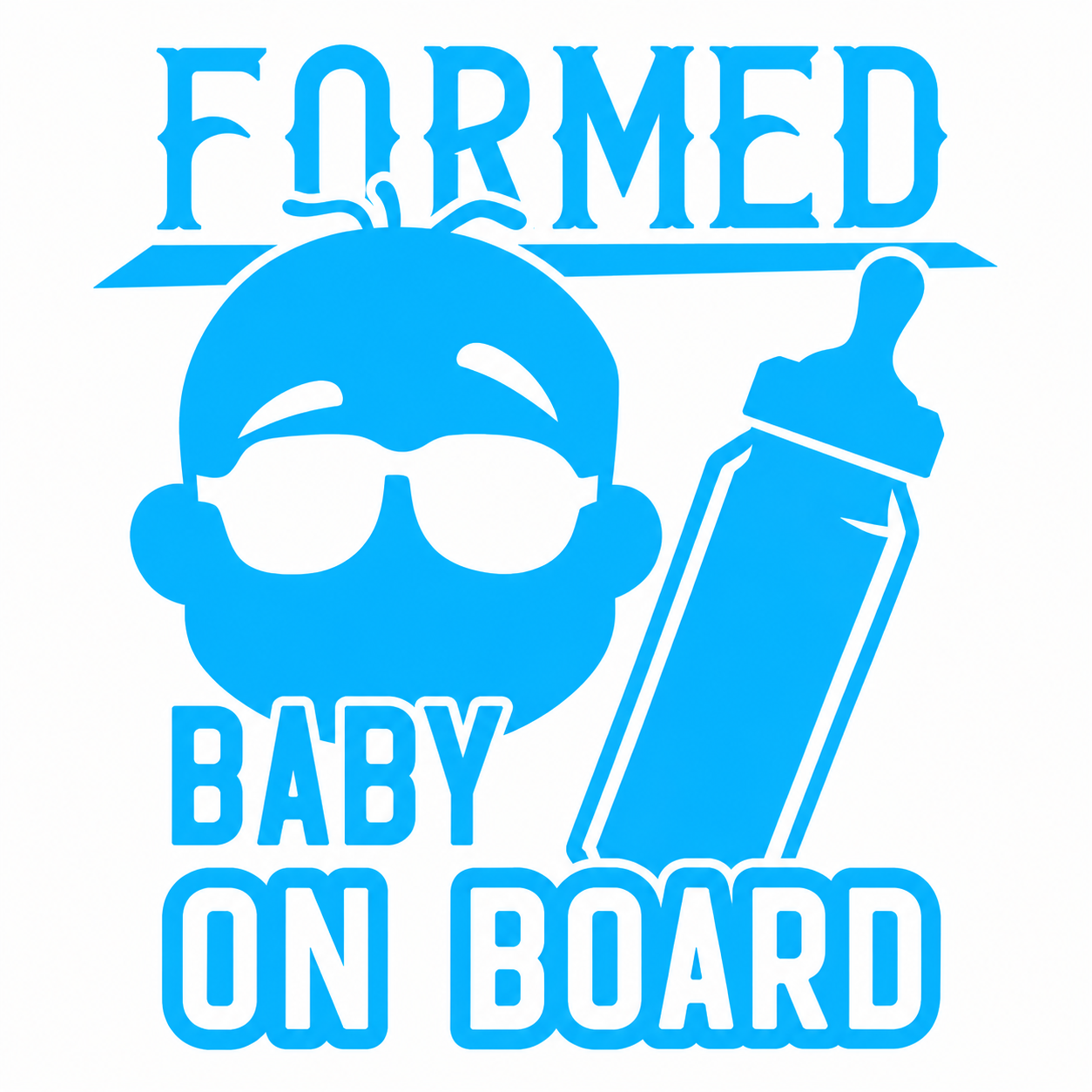 Formed Baby On Board Vehicle Vinyl Decal (#D07)