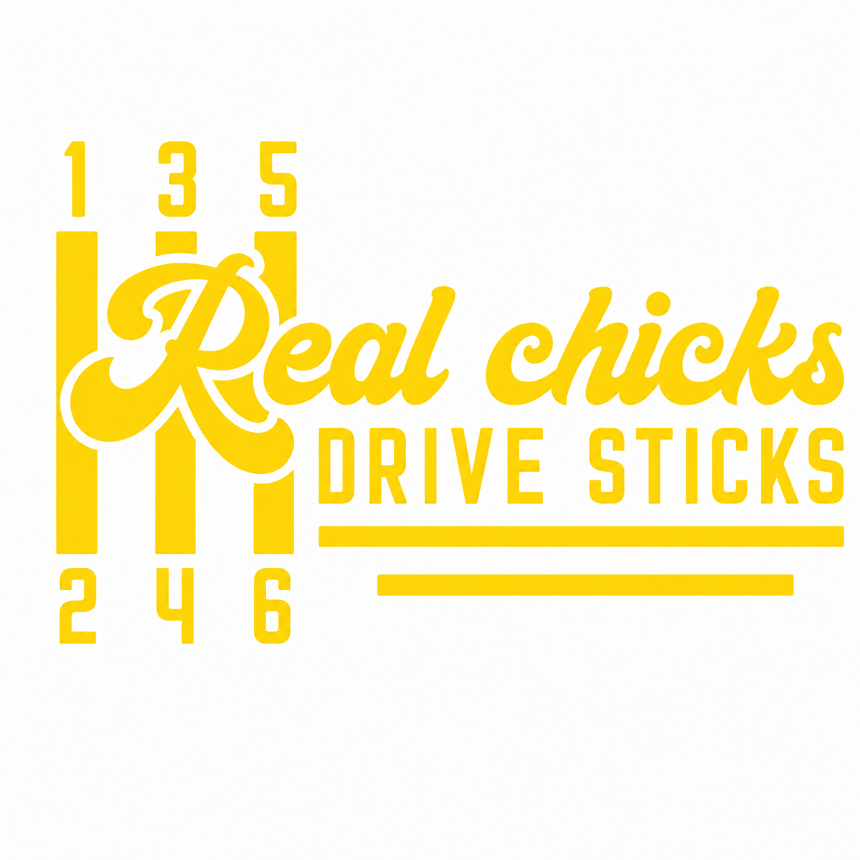 Real Chicks Drive Sticks Vehicle Vinyl Decal (#D15)