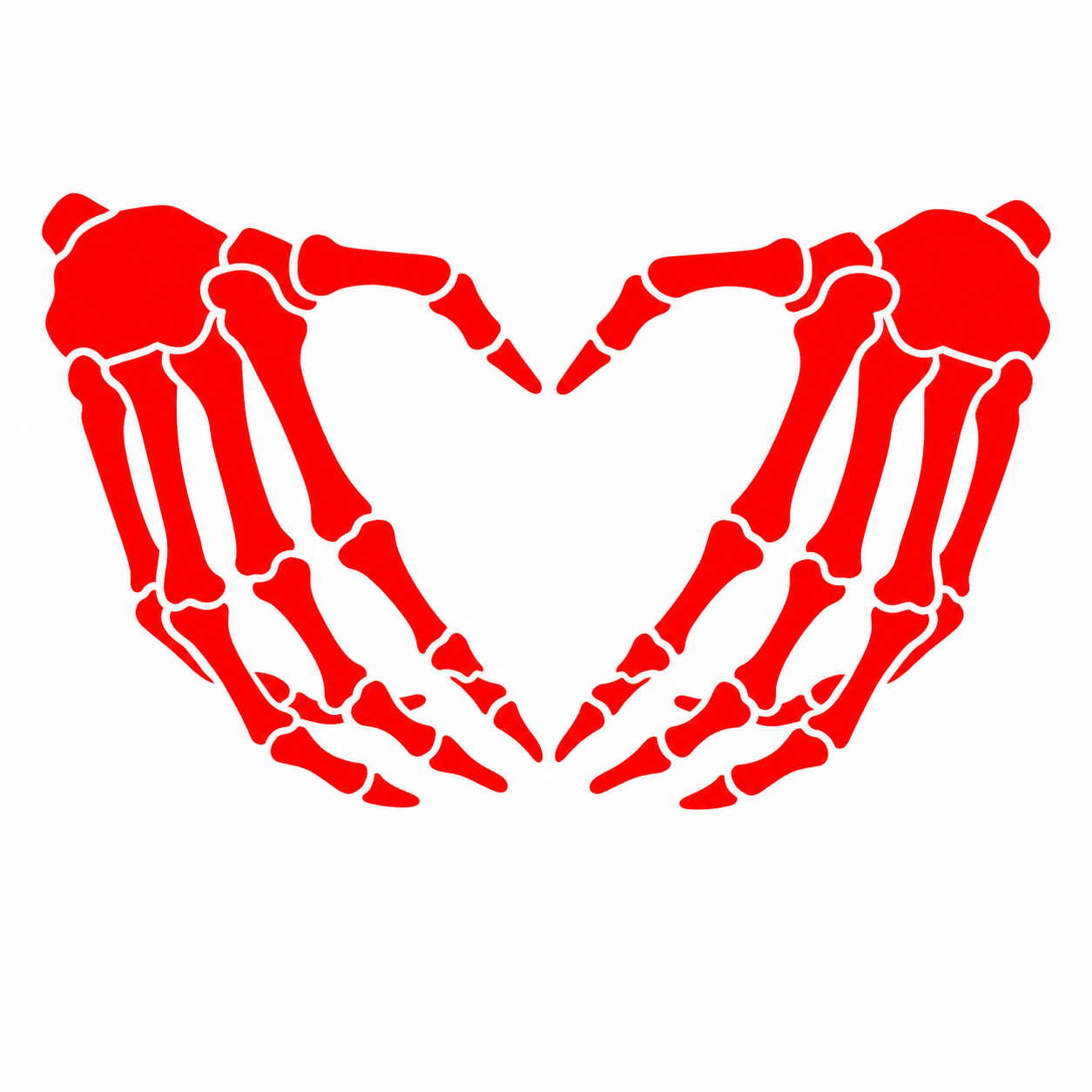 Skeleton Heart Hands Vehicle Vinyl Decal (#D08)