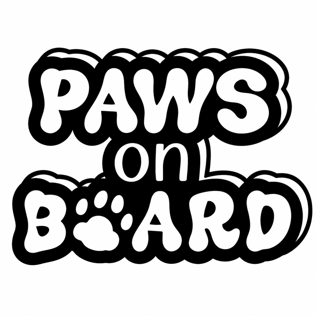 Paws on Board Vehicle Vinyl Decal (#D01)